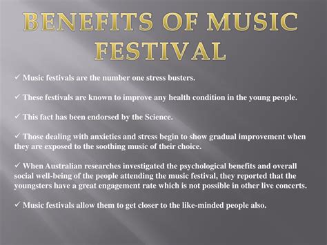 PPT Benefits Of Music Festivals A Quick Look PowerPoint Presentation