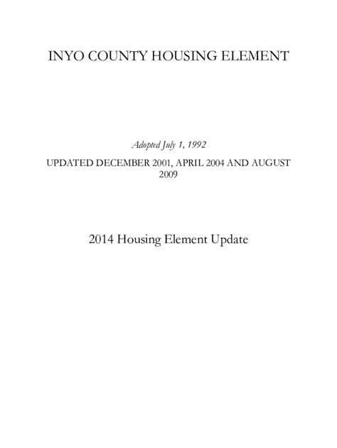 Fillable Online Hcd Ca Govhousing ElementsdocsINYO COUNTY HOUSING