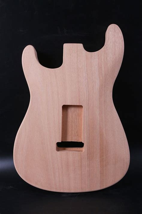 Unfinished Guitar Body Mahogany Wood Sss Pickups Style Hole For Diy