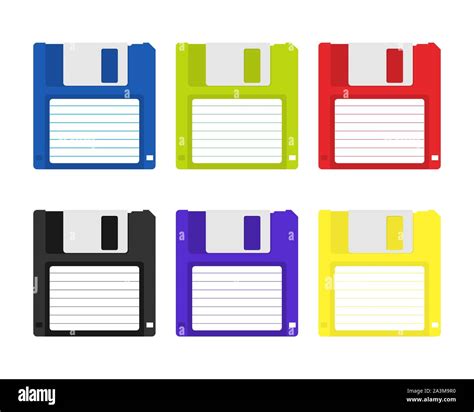 Magnetic Floppy Disc Flat Icon Vector Illustration Stock Vector Image