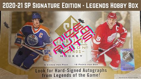 2020 21 Upper Deck SP Signature Legends Hobby Hockey Box 2 2 Autos