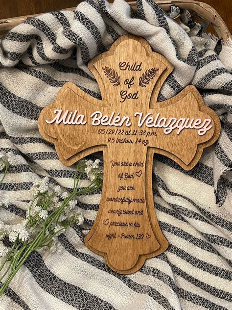 Baptism Cross Personalized Baptism Cross Rustic Baptism Etsy