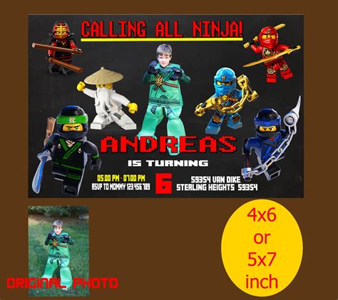 Ninjago Birthday Invitation Ninjago Invitation Ninjago Birthday