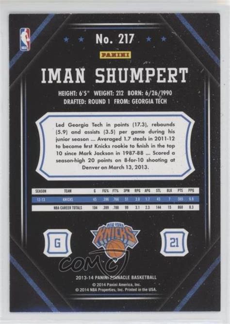 Panini Pinnacle Iman Shumpert Ebay