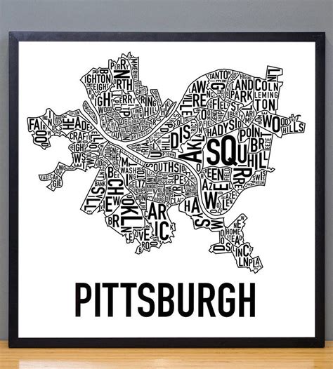 Pittsburgh Neighborhood Map Poster or Print Original Artist - Etsy