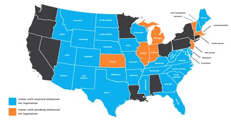 Nursing Compact States Map - Printable Map