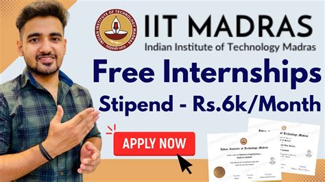 IIT Madras Internship With Stipend 2022 College Students How To Get