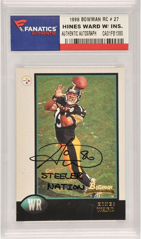 Hines Ward Pittsburgh Steelers Autographed Bowman Rookie Card