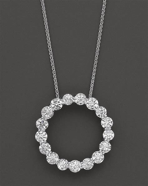 Diamond Circle Pendant in 14 Kt. White Gold, 3.0 ct. t.w. | Bloomingdale's