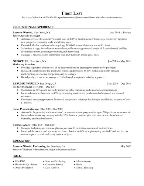 19 Account Manager Resume Examples For 2024 Resume Worded