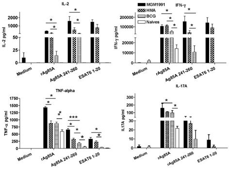 Il 2 Ifn γ Tnf α And Il 17a Levels In Spleen Cell Culture Supernatant Download Scientific