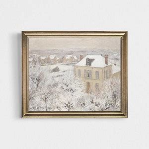 Vintage Winter House Painting Printable Digital Download Vintage ...