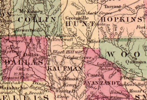 Texas State 1862 Johnson And Ward Historic Map Reprint