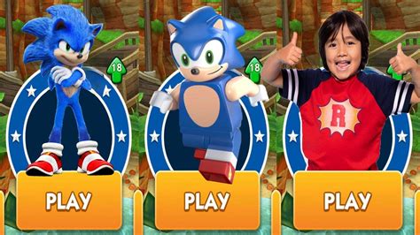 Sonic Dash Lego Sonic Vs Movie Sonic Vs Tag With Ryan Red T Shirt