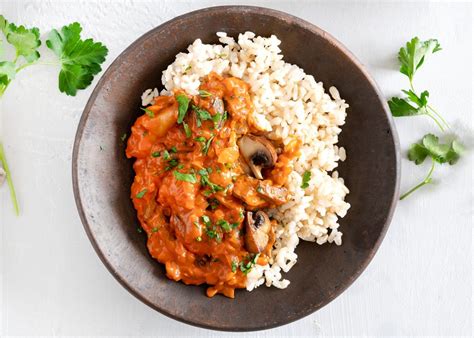 Svampe Stroganoff Opskrift P En Vegetarisk Stroganoff