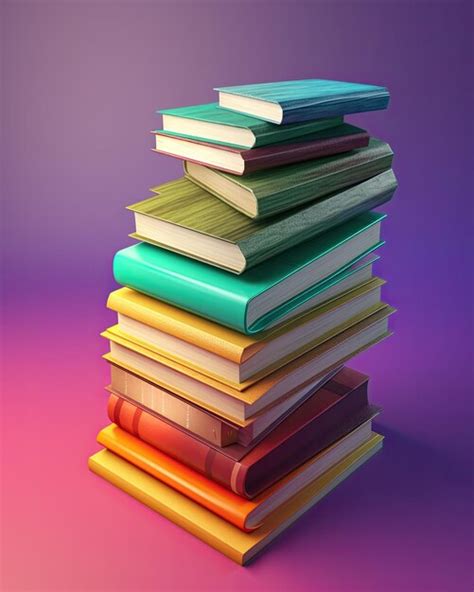 Premium Ai Image Simple Isometric Stack Of Books On Gradient