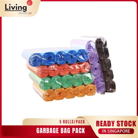 Garbage Bag 5 Rolls Pack Trash Rubbish Bags Plastic Bag Household