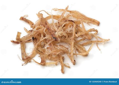 Traditional Dried Shredded Seasoned Squid Stock Photo Image Of White