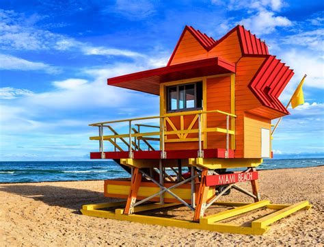 Lifeguard Tower in South Beach, Miami Beach, Florida jigsaw puzzle in Puzzle of the Day puzzles ...