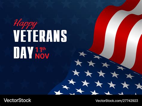 Creative poster or banner happy veterans day Vector Image