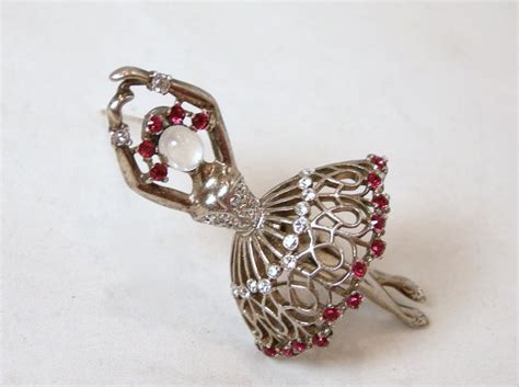 Famous Vintage 1940s Signed Trifari Ballerina Dancer Brooch For Sale At