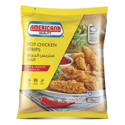 Americana Hot Chicken Strips 750gm