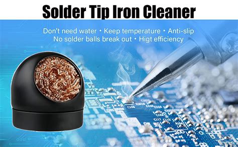 Soldering Iron Tip Cleaner Non Slip Solder Tip Cleaning Wire Ball And Base Holder Soft