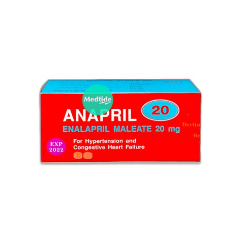 Enalapril Anapril 20 Mg 100 Tabletsbox กล่อง 100 เม็ด Medtide