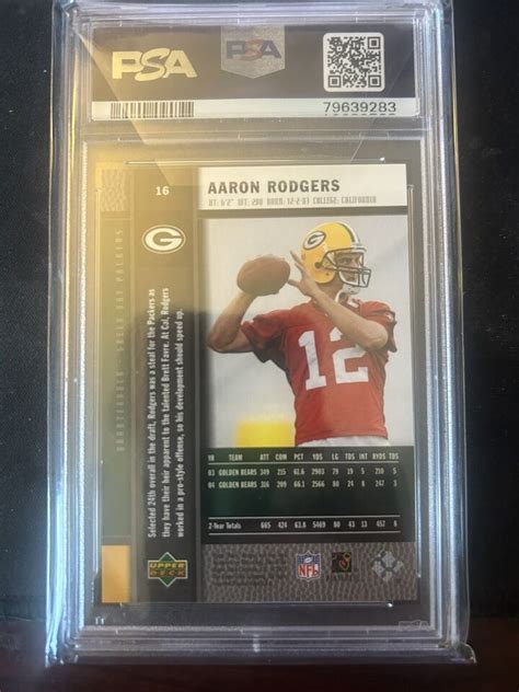 Aaron Rodgers Rookie Card Upper Deck Premiere Rc Psa Ebay