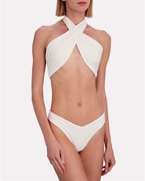 Weworewhat Halter Wrap Bikini Top Intermix®