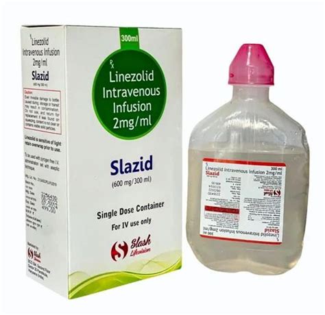 Slazid 2mg Ml Linezolid Intravenous Infusion Packaging Type Box 300