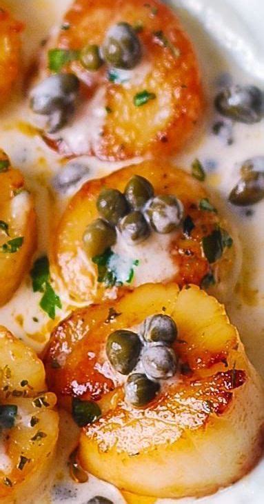 Best Seared Scallops With Creamy Lemon Caper Sauce Scallop Recipes