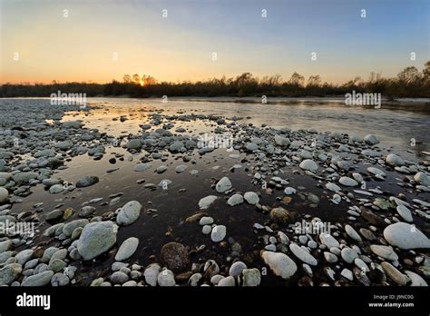 Sunset At The Ticino River Italy Stock Photo Alamy