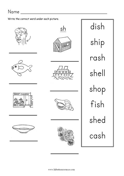 Sh Blends Worksheet