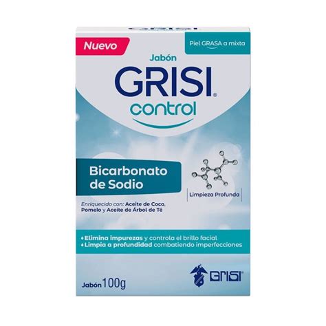 Jabón en barra Grisi control bicarbonato de sodio 100 g Walmart