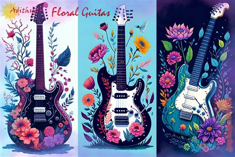 Floral Guitars Graphic By Adithyes · Creative Fabrica