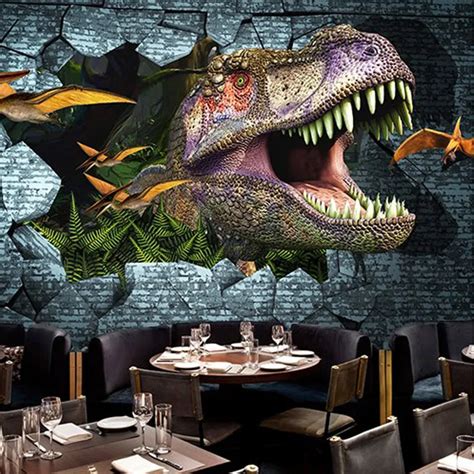 Custom Photo Wallpaper 3d Stereoscopic Dinosaurs Animal Wall Mural