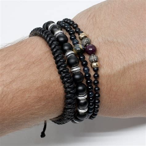 Tigers Eye Beaded Mens Bracelet Mens Bracelets Lazaro Soho