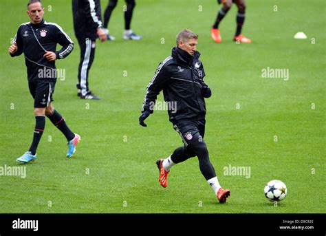 Wembley London UK 24th May 2013 Munich S Franck Ribery And Bastian