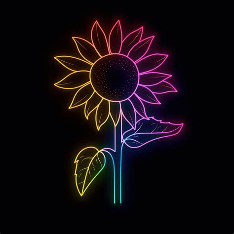 Sunflower Neon Chandelier Fireworks Premium Photo Illustration