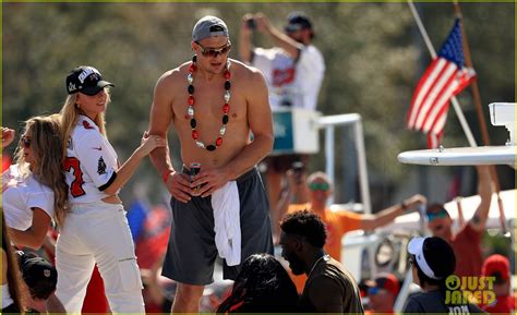 Rob Gronkowski Bares Buff Shirtless Body While Celebrating Super Bowl