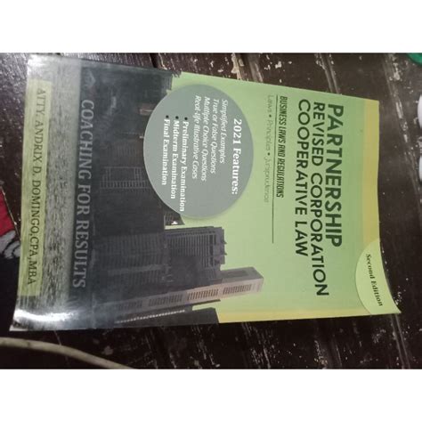 Partnership Revised Corporation Cooperative Law By Domingo 2021 Edition