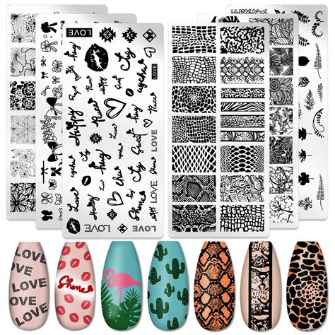 Amazon Nail Stamping Plate Danneasy Pieces Nail Stamp Nail