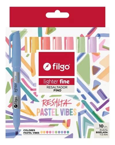 Caja X10 Resaltadores Filgo Lighter Fine Pastel Vives 2023 MercadoLibre