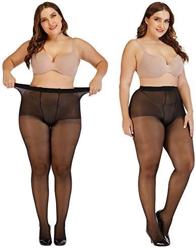 ARRUSA Super Durable Plus Size Collant Alta Vita Controllo Top Collant