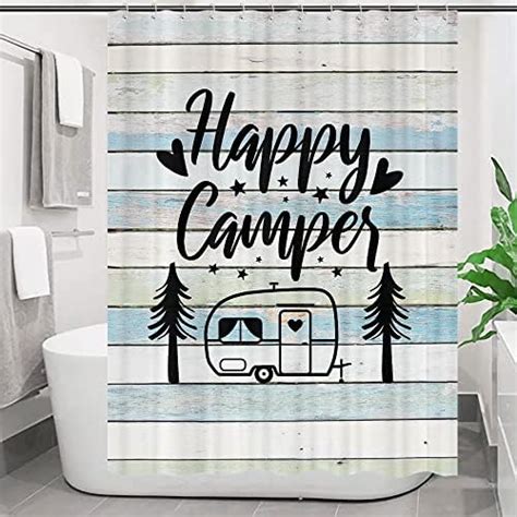 Camper Rv Shower Curtain Farmhouse Camping Shower Curtains