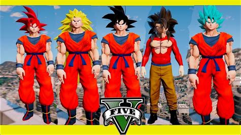 Gta 5 Dragon Ball Z Mod Todas Las Transformaciones De Goku Thejairovy Youtube