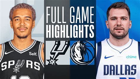 Spurs At Mavericks Full Game Highlights December Youtube