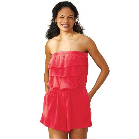 Easy Essentials Terry Cloth Romper Strapless Terry Cloth Romper