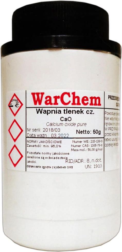 Drobne Akcesoria Medyczne Warchem Tlenek Wapnia Czysty 50G Ceny I